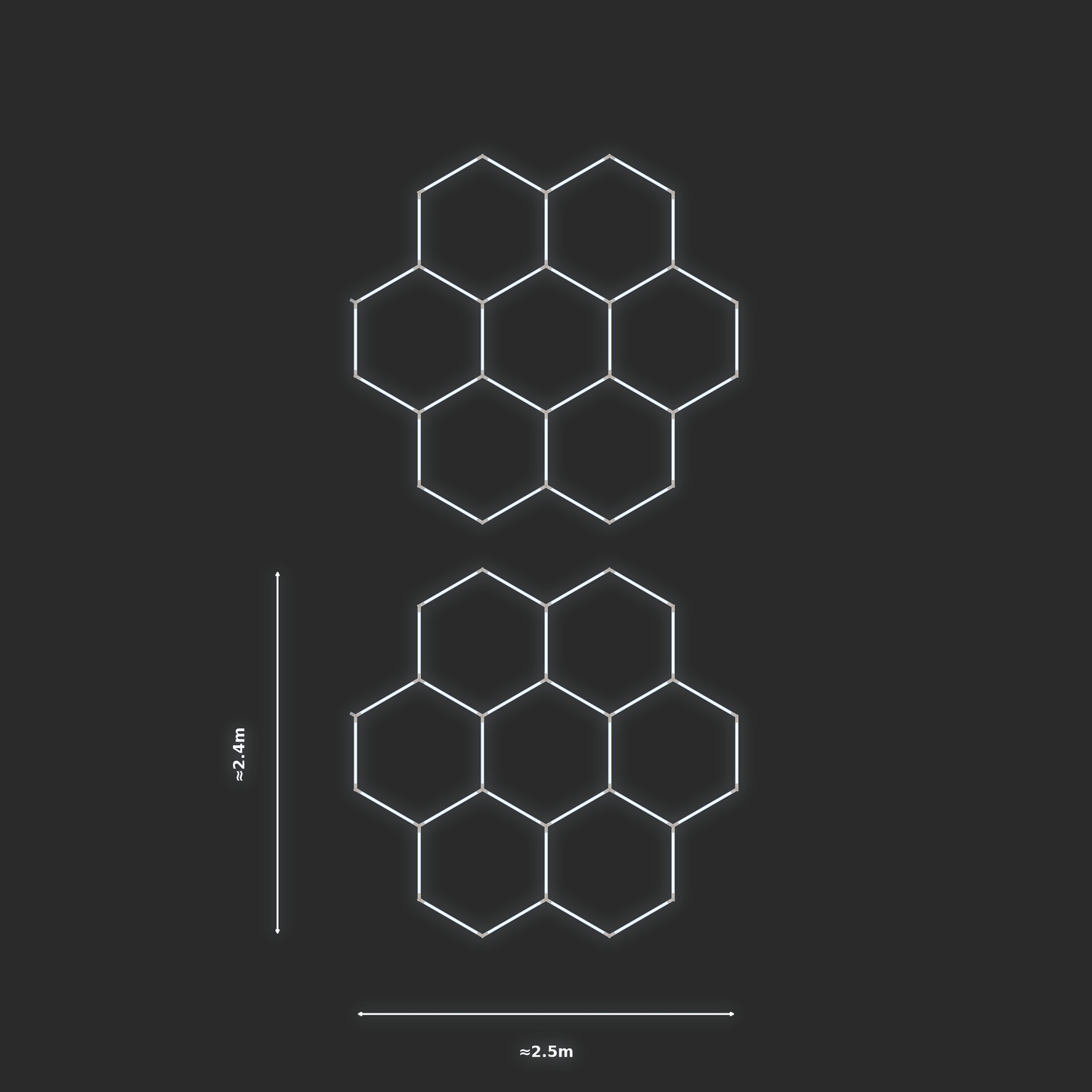 ULTRABEAM LED Light Kit Hex Classic 2.4x2.5m 180W — None, 2-pack