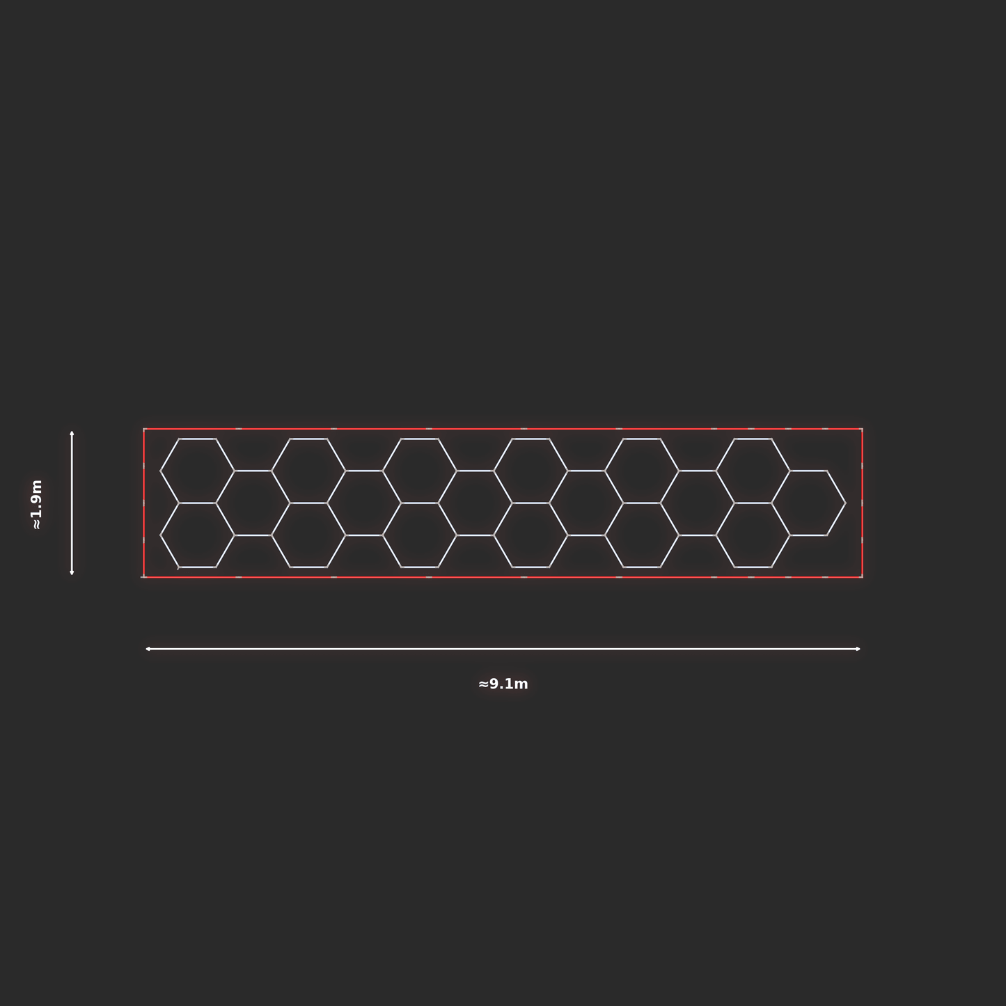 ULTRABEAM LED Light Kit Hex Classic 8.7x1.7m 480W — Red