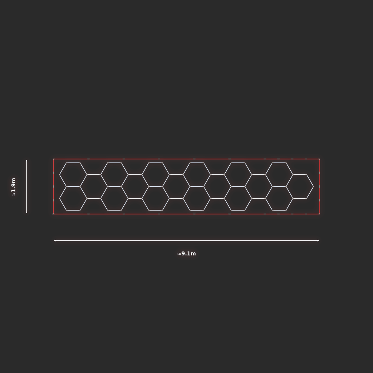 ULTRABEAM LED Light Kit Hex Classic 8.7x1.7m 480W — Red
