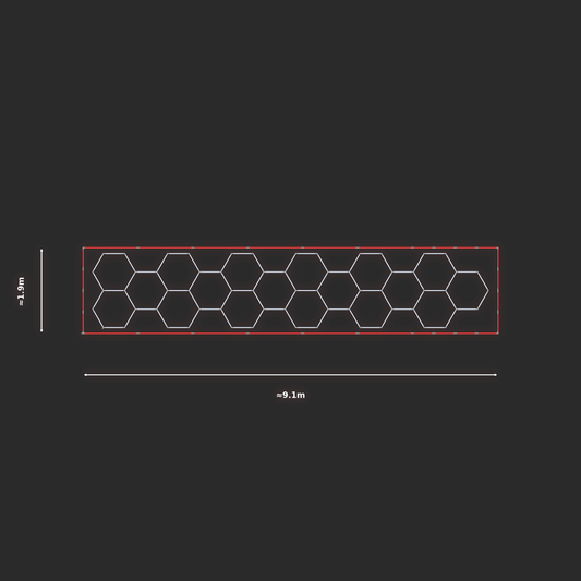 ULTRABEAM LED Light Kit Hex Classic 8.7x1.7m 480W — Red