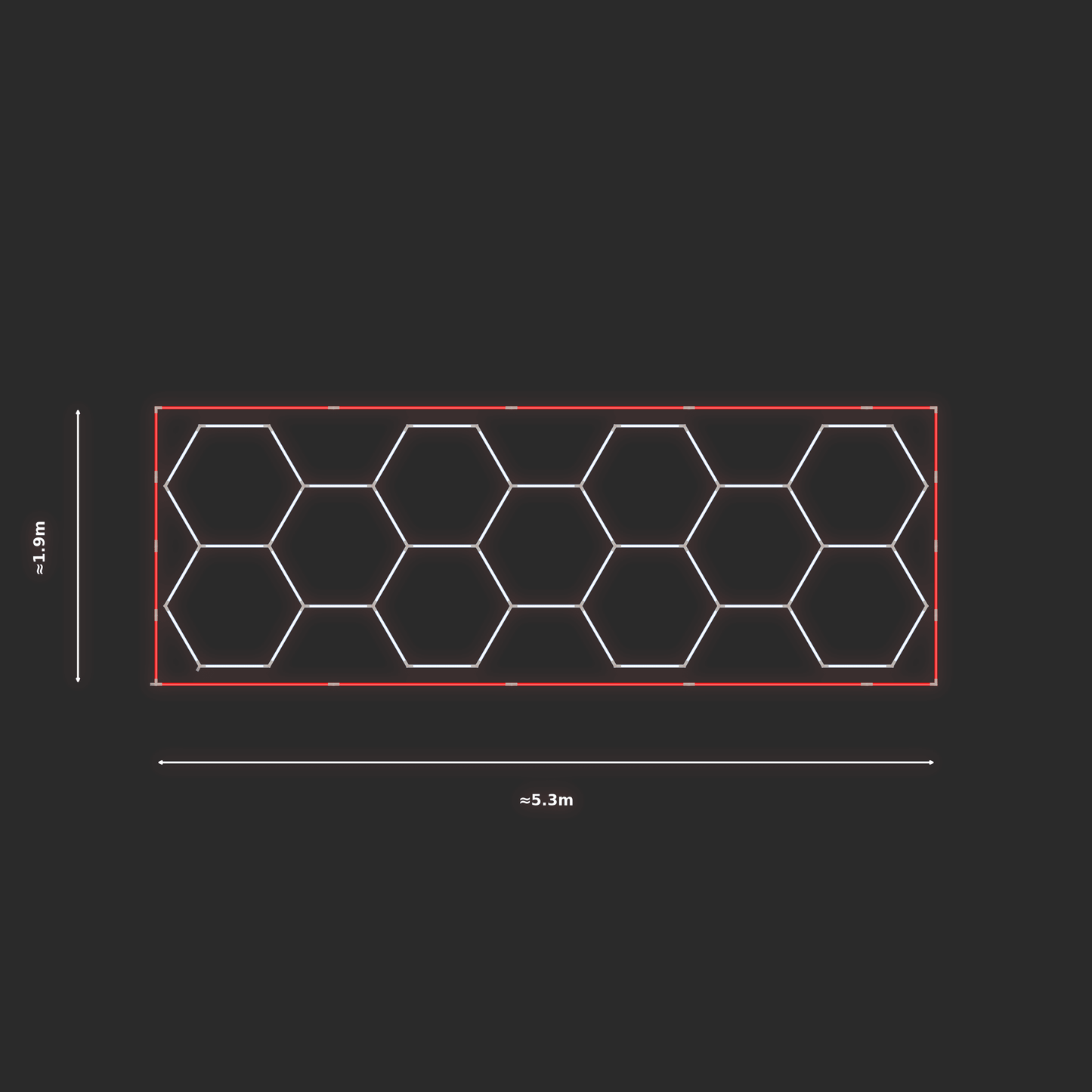 ULTRABEAM LED Light Kit Hex Classic 5.2x1.7m 300W — Red