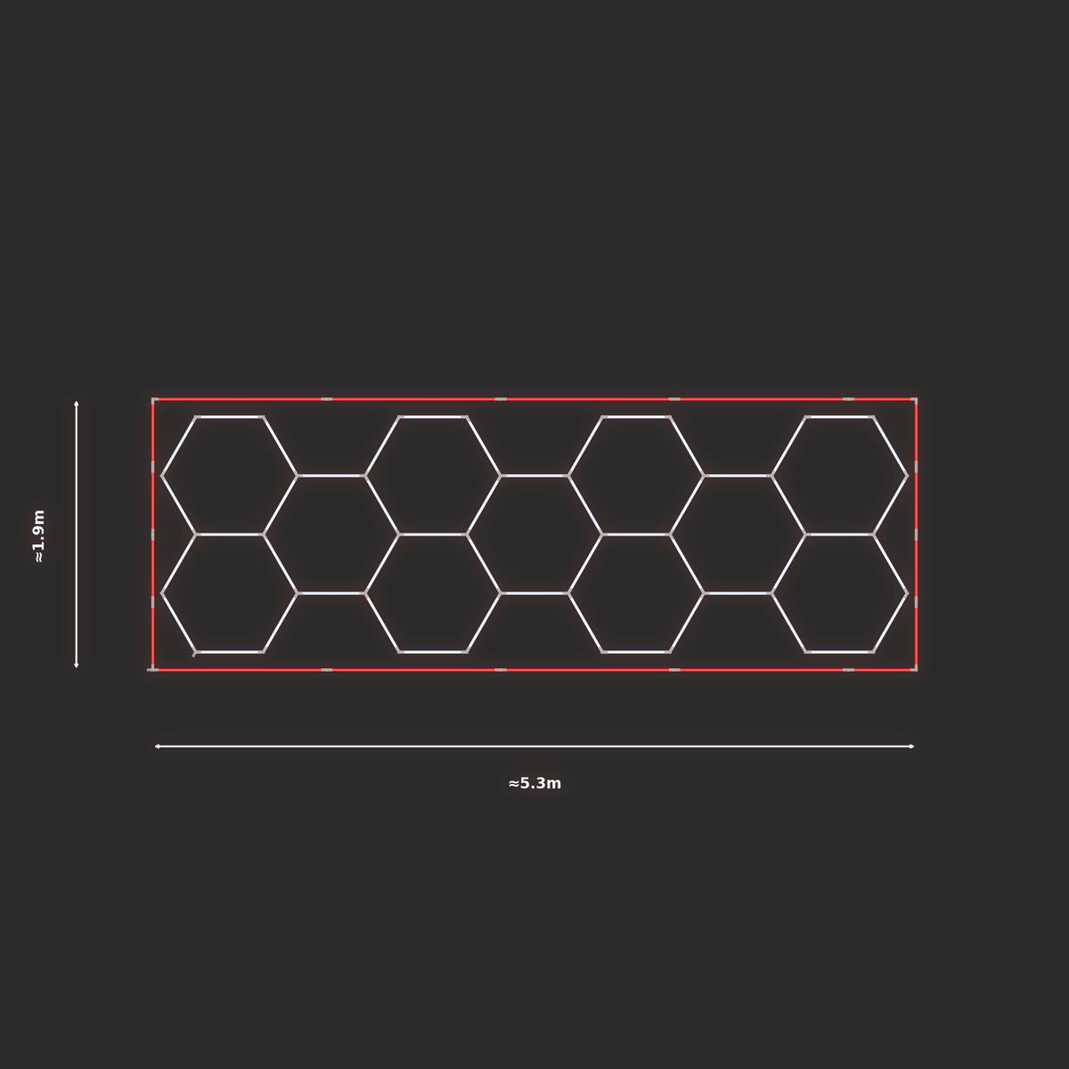 ULTRABEAM LED Light Kit Hex Classic 5.2x1.7m 300W — Red