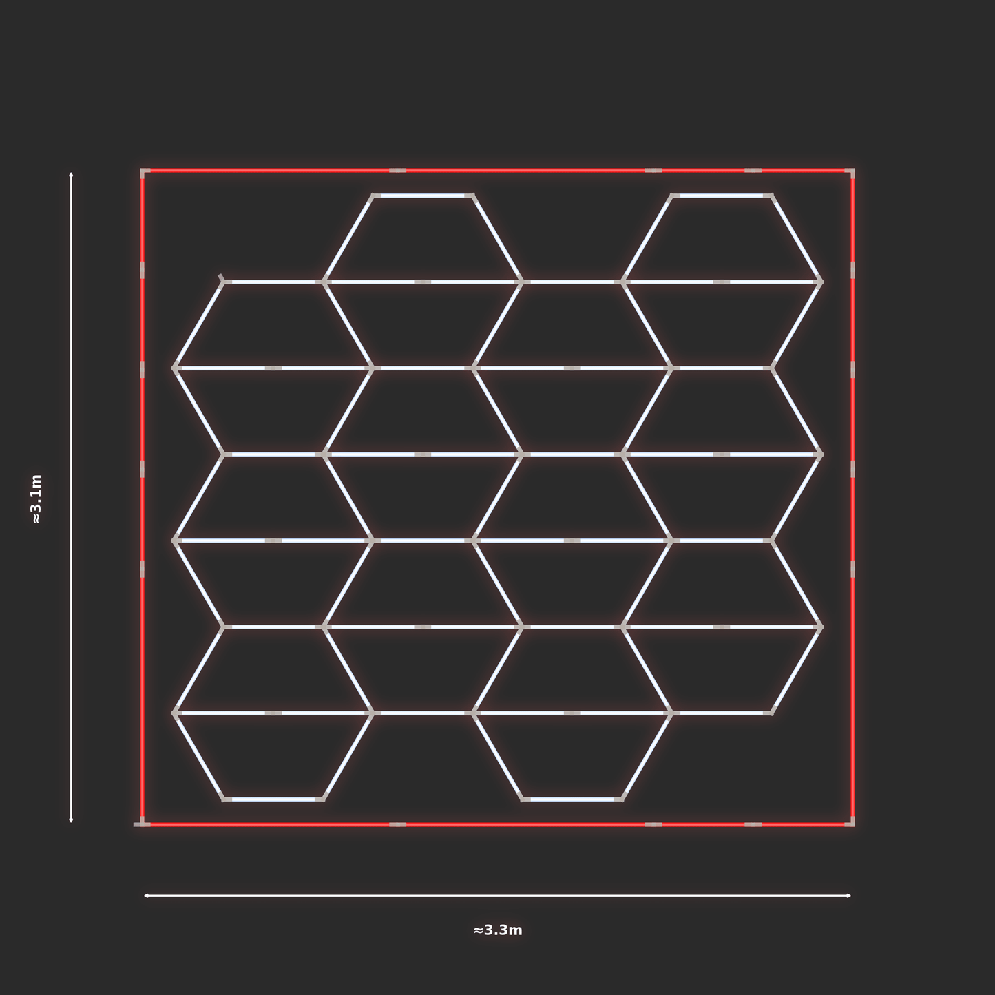 ULTRABEAM LED Light Kit Hex Vertical 2.9x3.1m 438W — Red