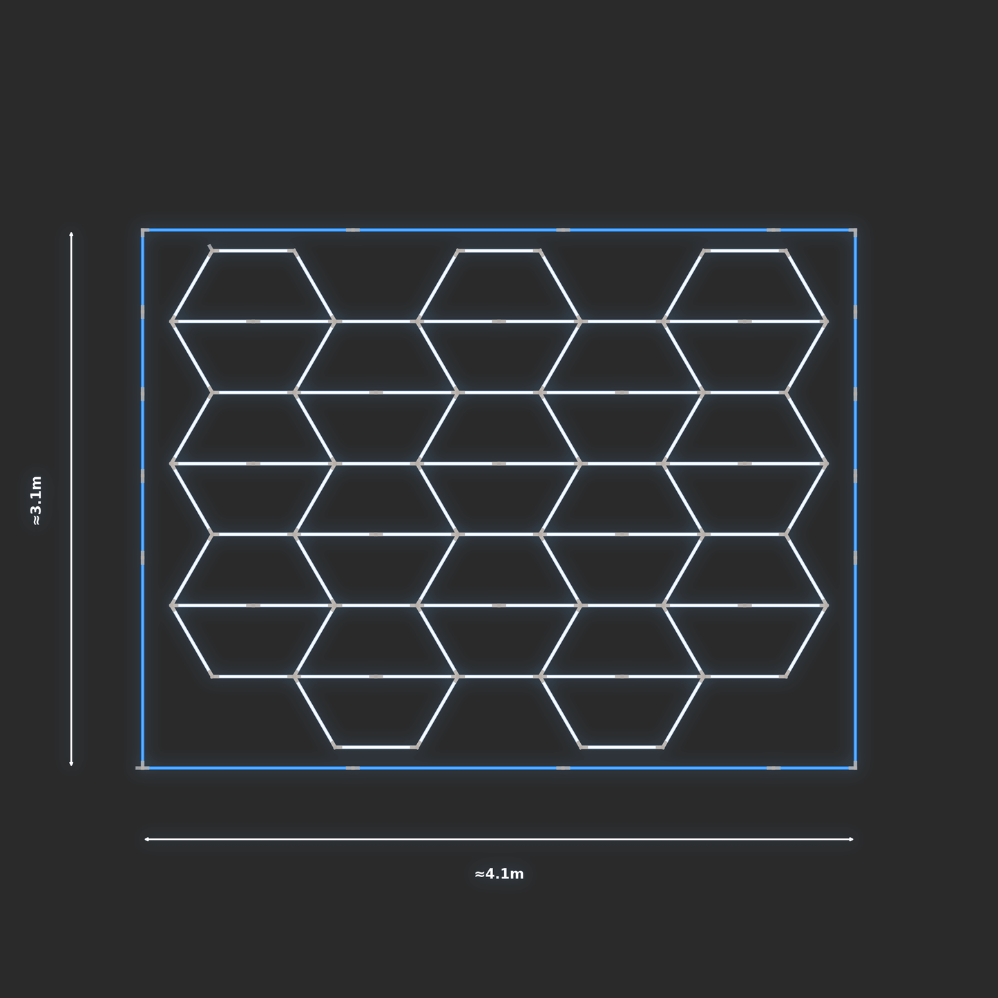 ULTRABEAM LED Light Kit Hex Vertical 2.9x3.8m 540W — Blue