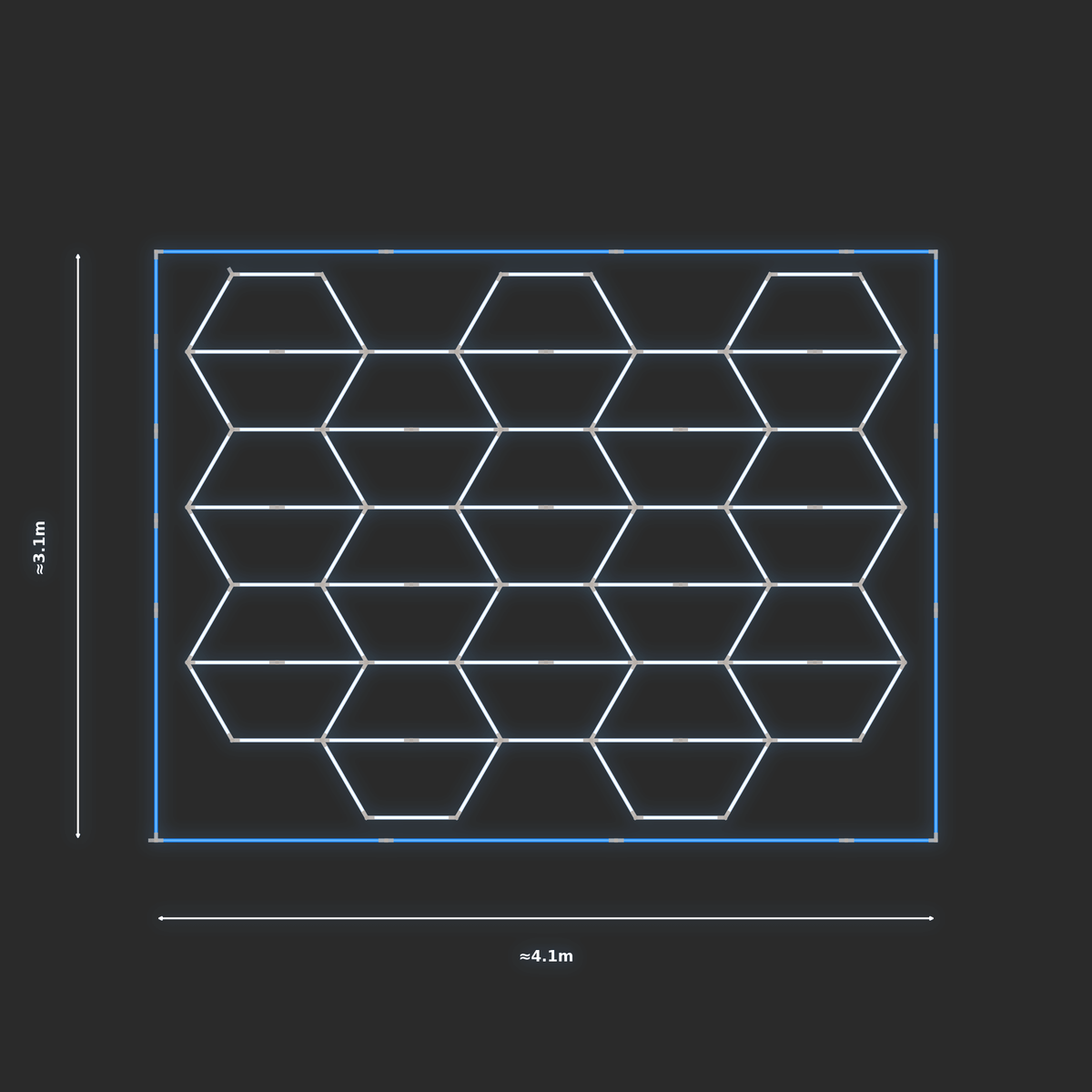 ULTRABEAM LED Light Kit Hex Vertical 2.9x3.8m 540W — Blue