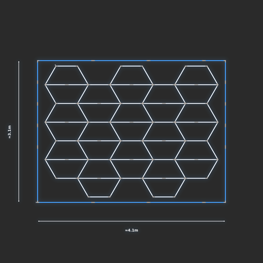 ULTRABEAM LED Light Kit Hex Vertical 2.9x3.8m 540W — Blue