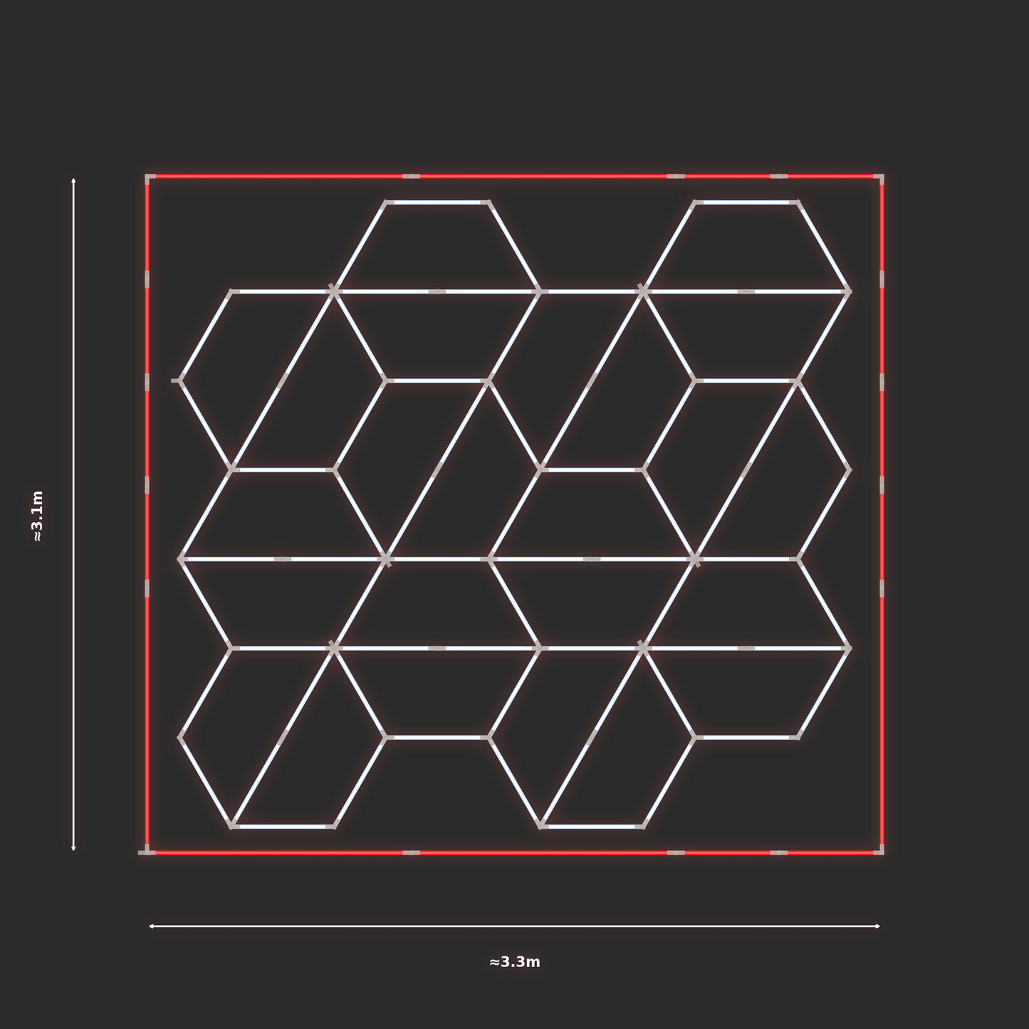 ULTRABEAM LED Light Kit Hex Alternating 2.9x3.1m 438W — Red