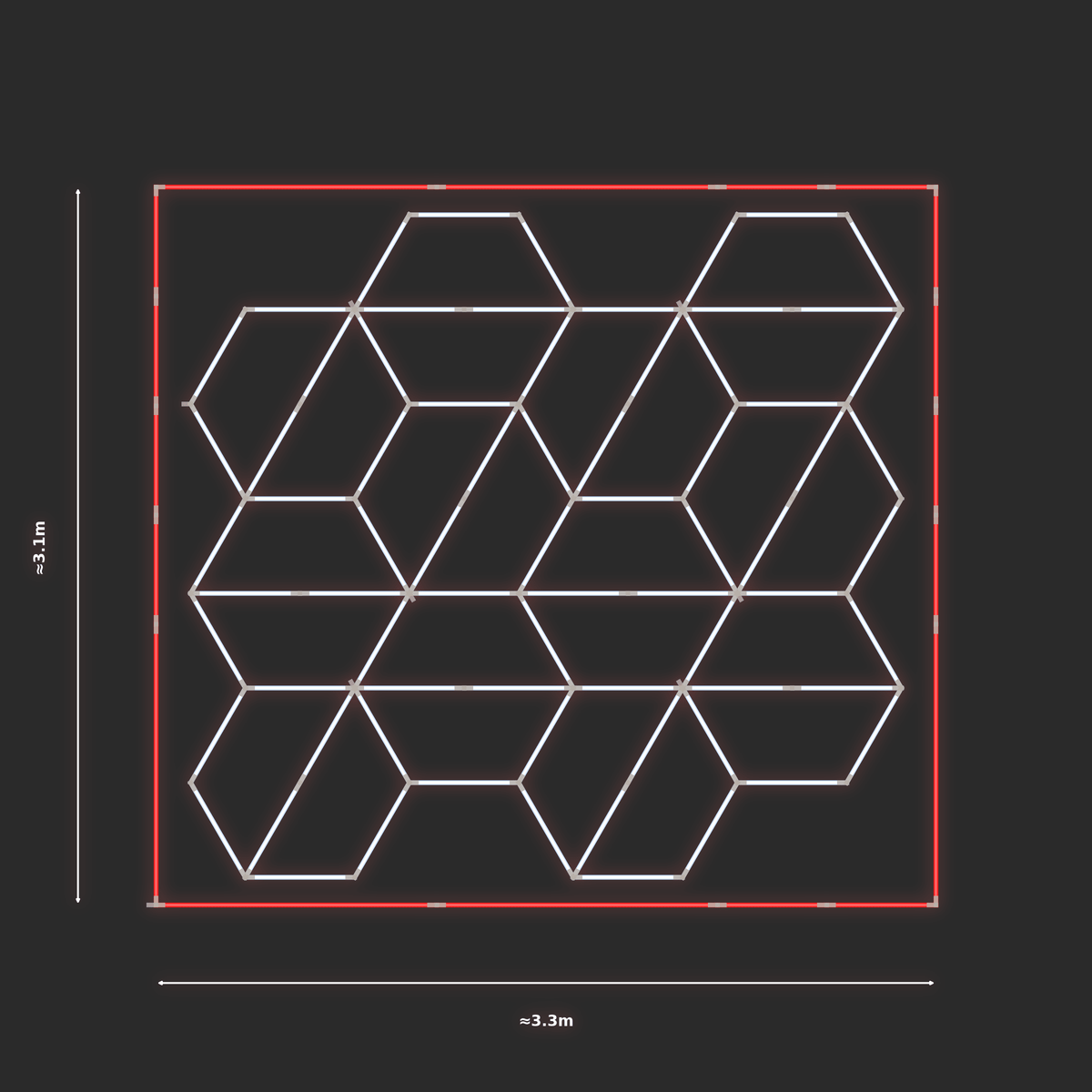 ULTRABEAM LED Light Kit Hex Alternating 2.9x3.1m 438W — Red