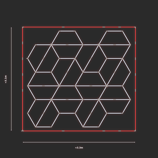 ULTRABEAM LED Light Kit Hex Alternating 2.9x3.1m 438W — Red