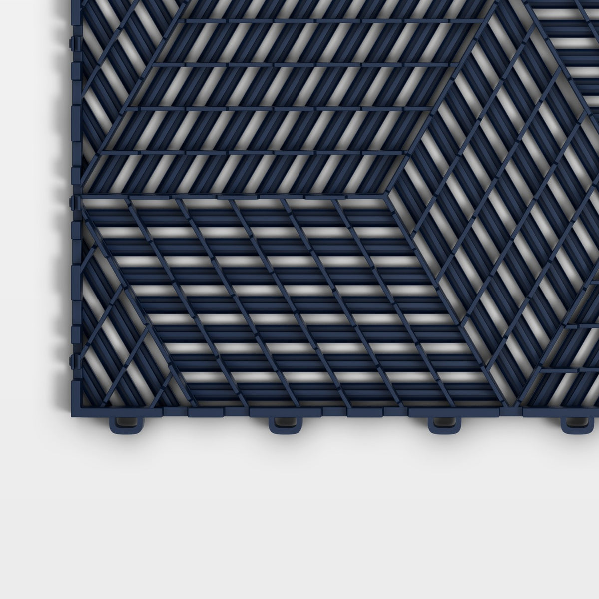 ULTRACUBE tile in Night Blue: one corner of the underside