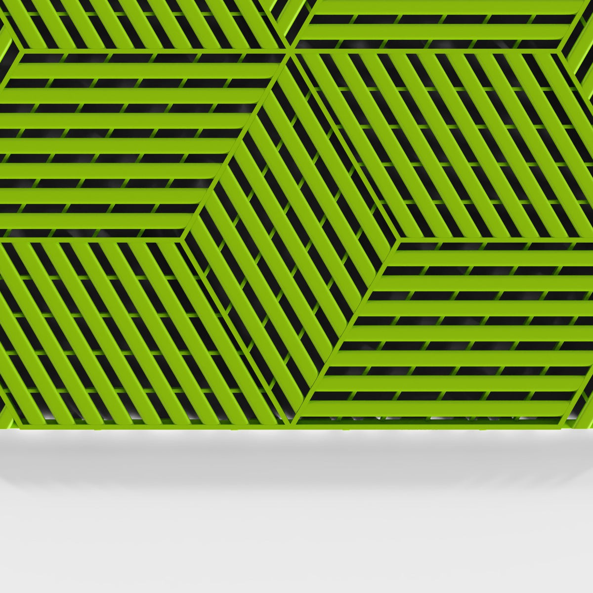 ULTRACUBE tile in Electric Green: the cube-pattern face from above