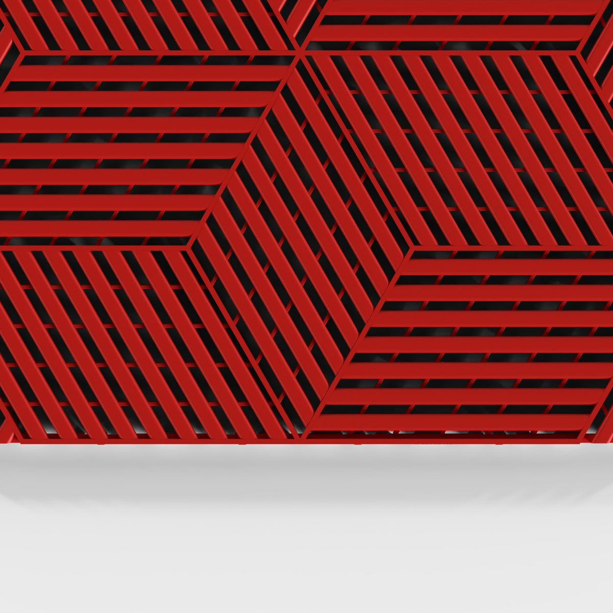 ULTRACUBE tile in Rosso Red: the cube-pattern face from above