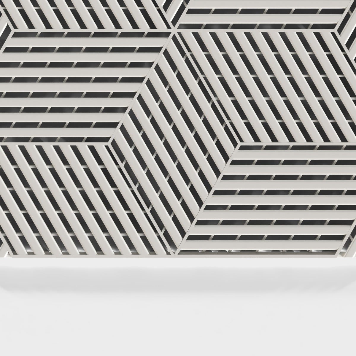ULTRACUBE tile in Alpine White: the cube-pattern face from above