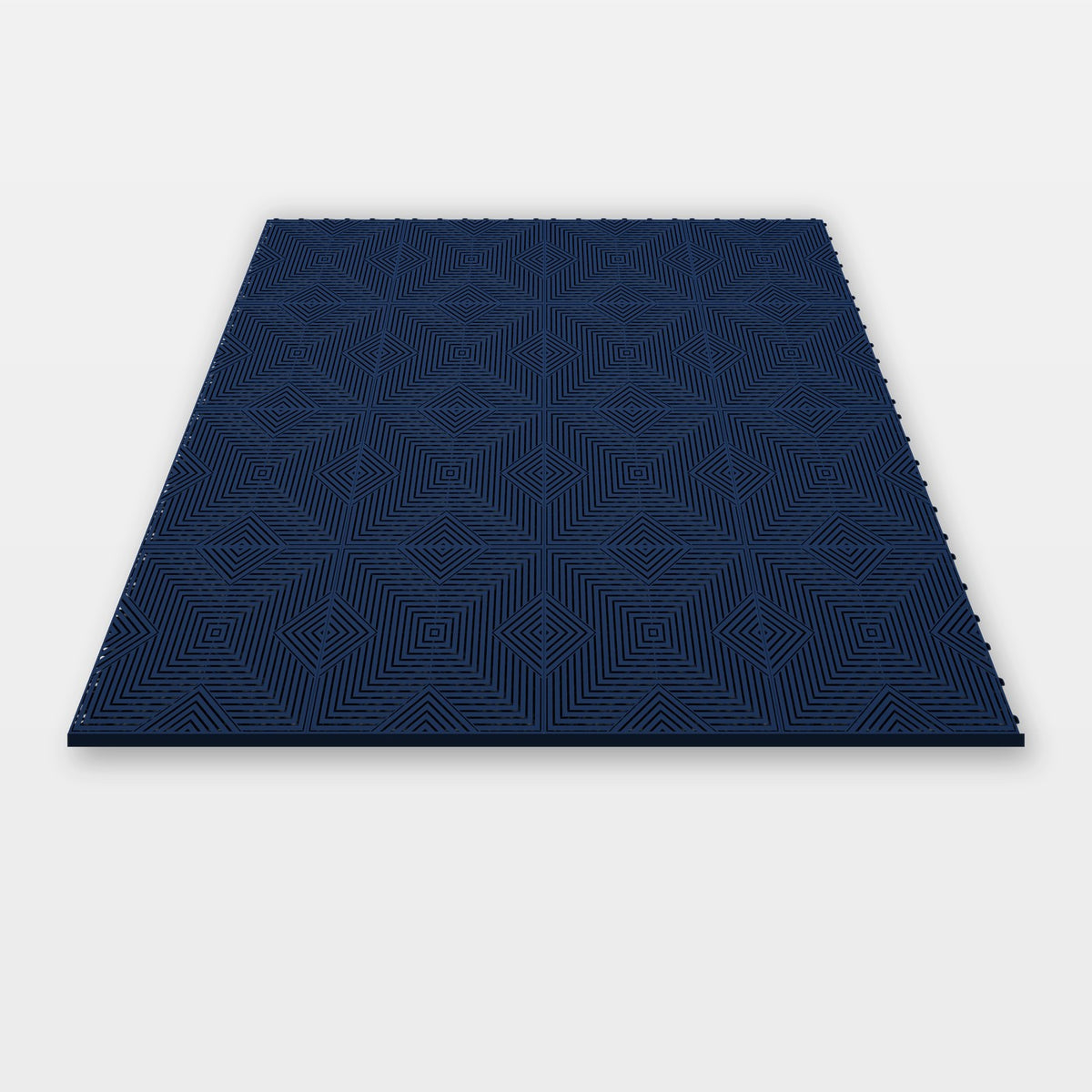 Sixteen ULTRACORE tiles in Night Blue clicked together, 1.6 m wide