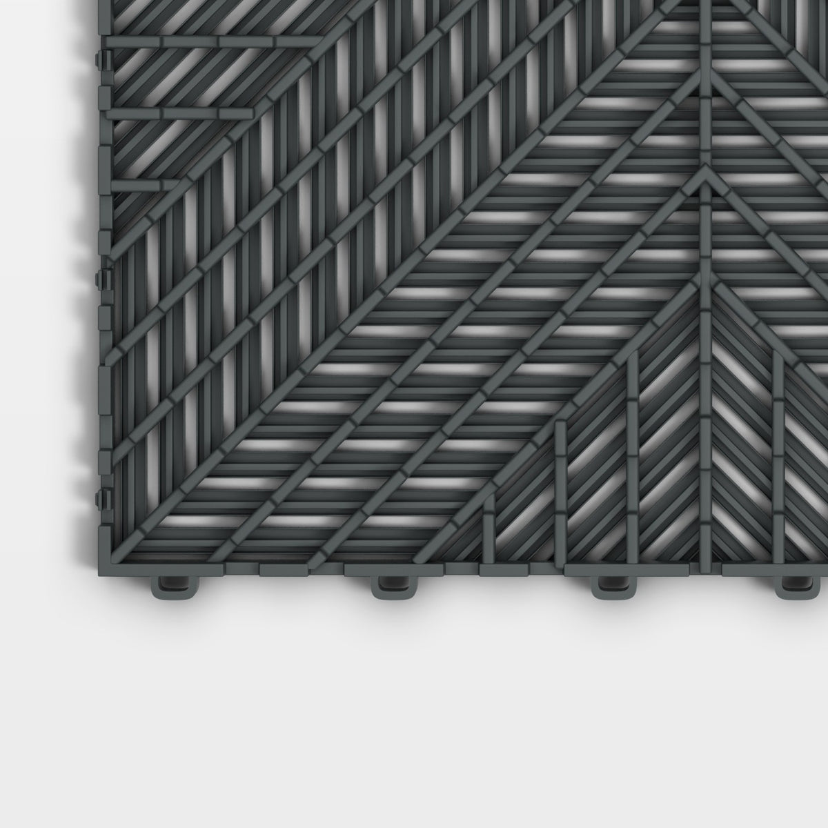 ULTRACORE tile in Space Grey: one corner of the underside