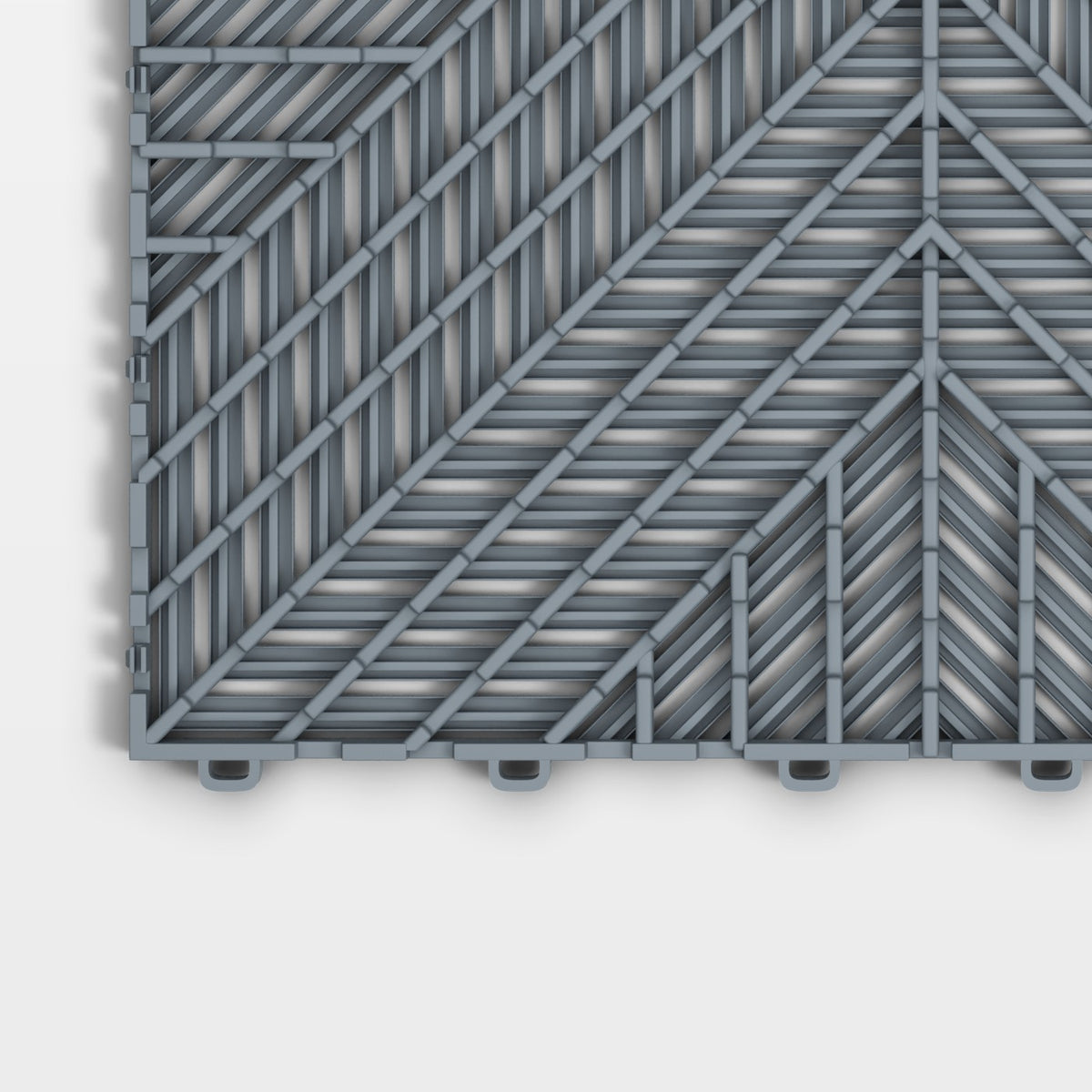 ULTRACORE tile in Silver Grey: one corner of the underside
