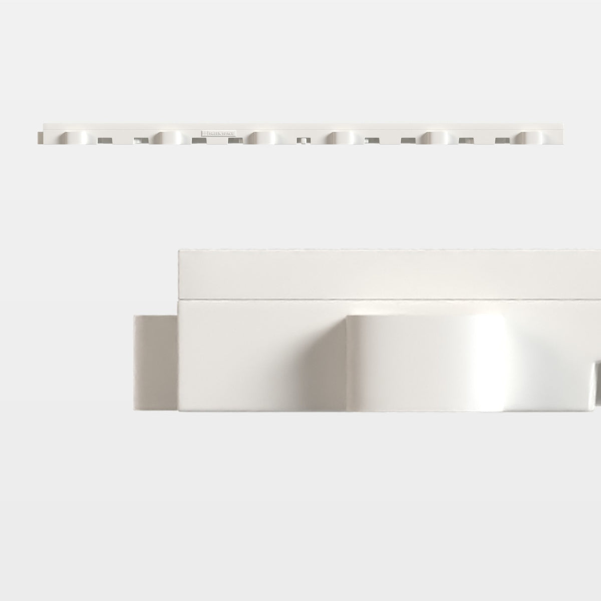 ULTRACORE tile in Alpine White, side on: 400 mm long and 17 mm tall