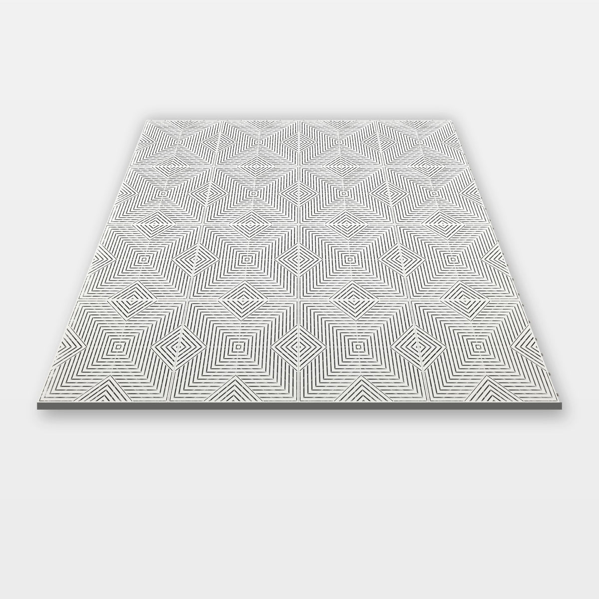 Sixteen ULTRACORE tiles in Alpine White clicked together, 1.6 m wide