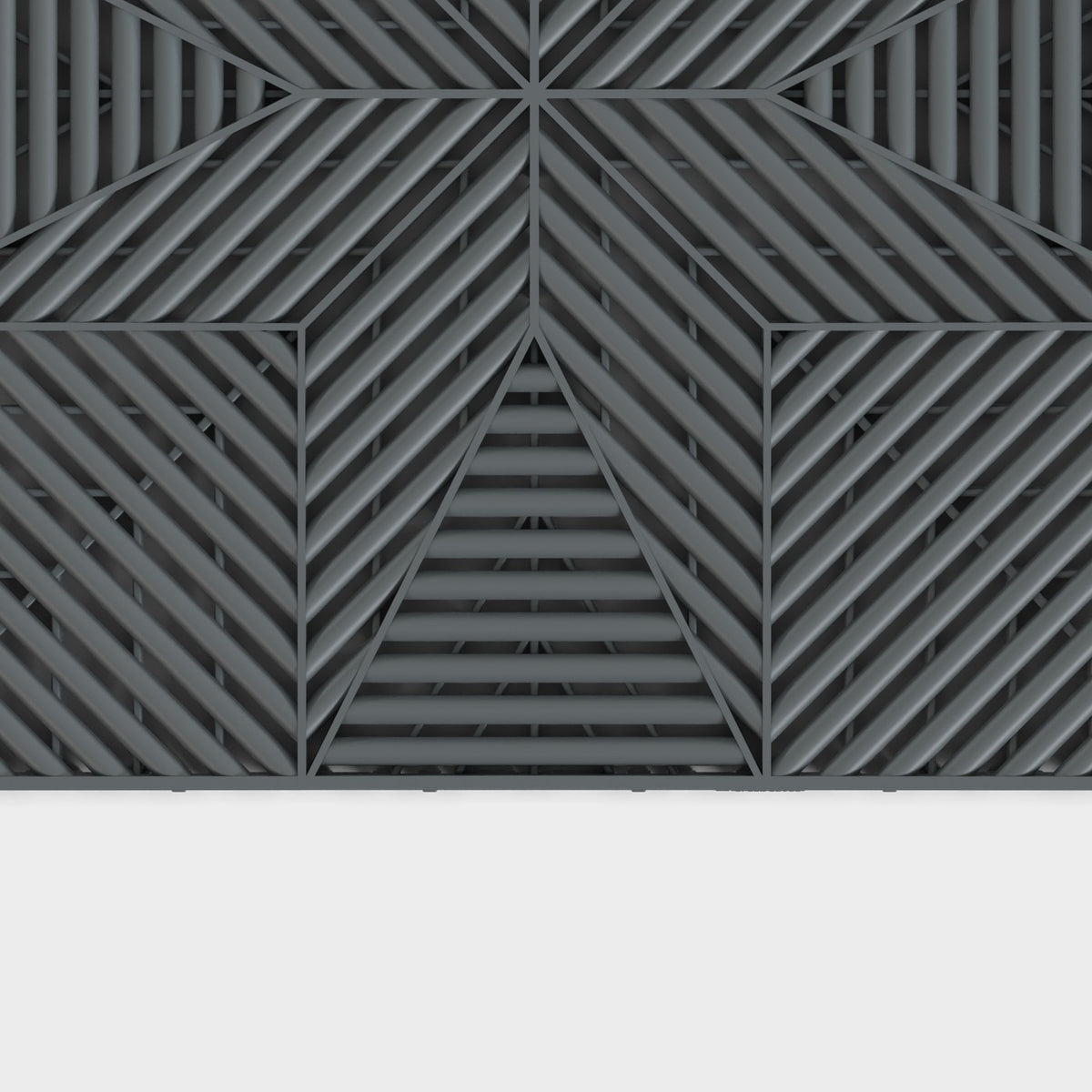 ULTRAFLUX tile in Space Grey: the star-pattern face from above