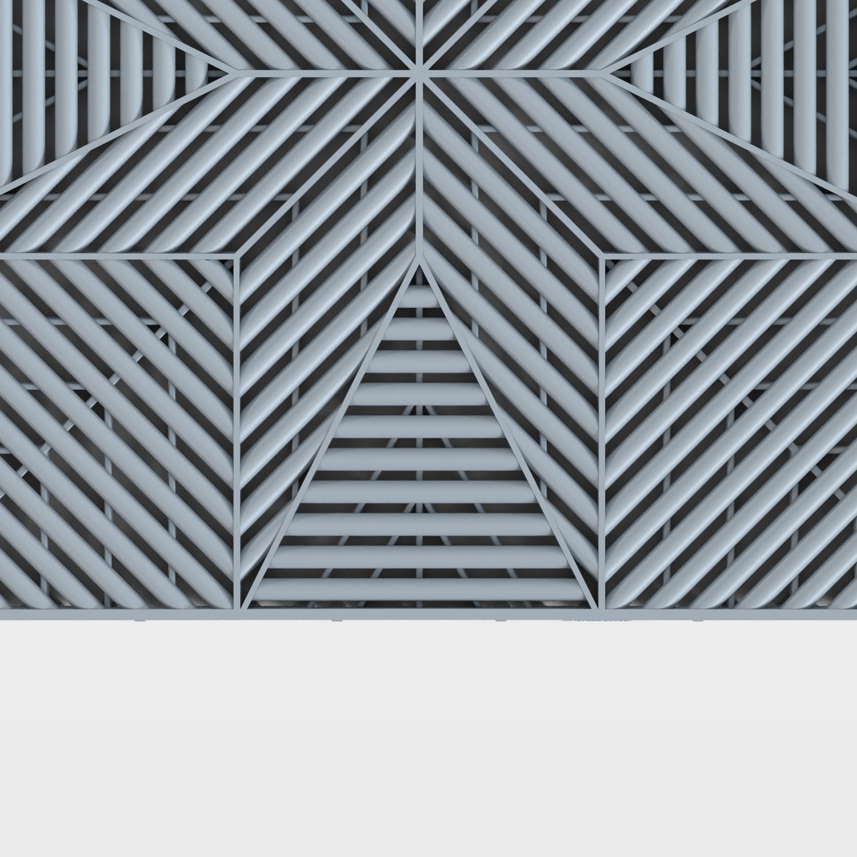 ULTRAFLUX tile in Silver Grey: the star-pattern face from above