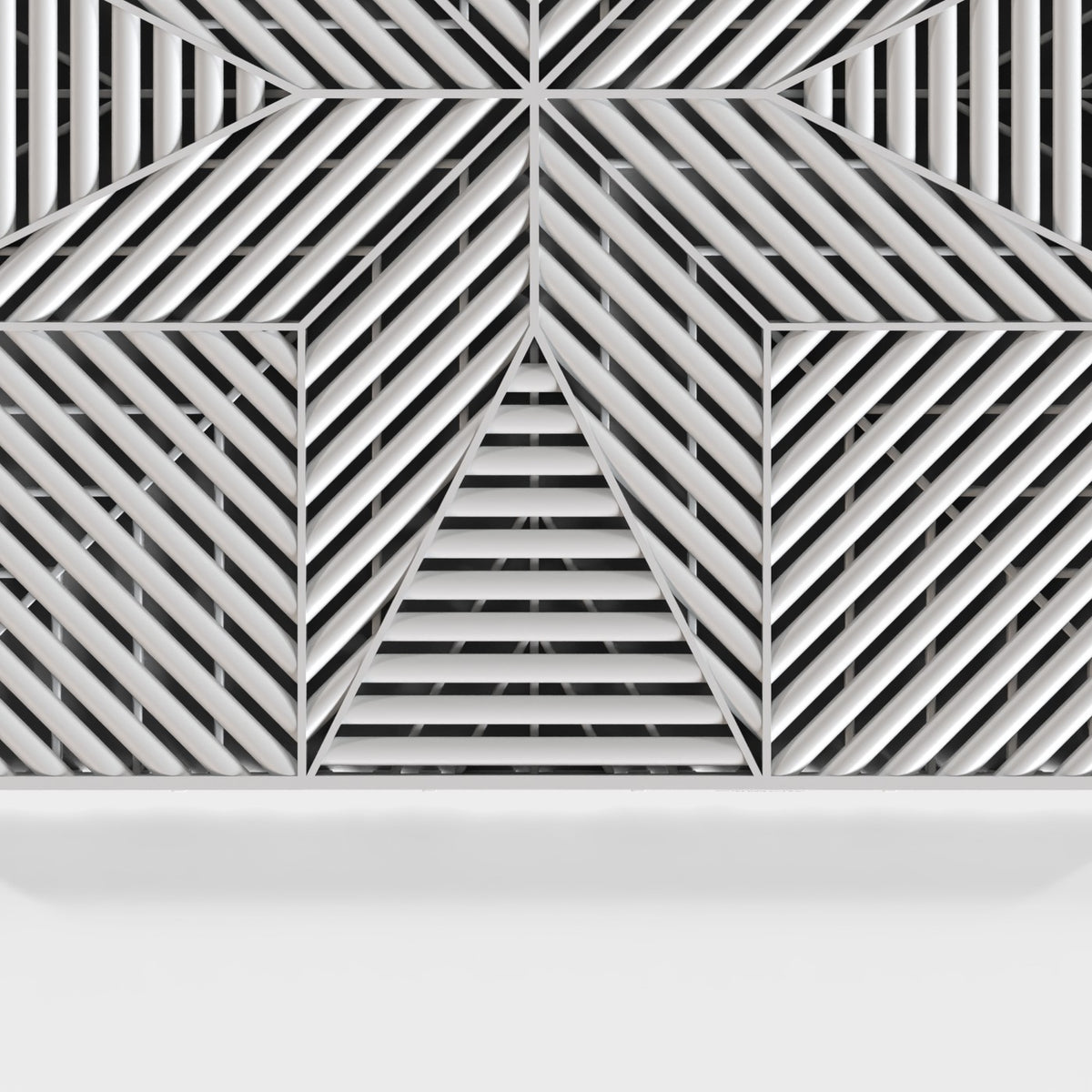 ULTRAFLUX tile in Glacier Grey: the star-pattern face from above
