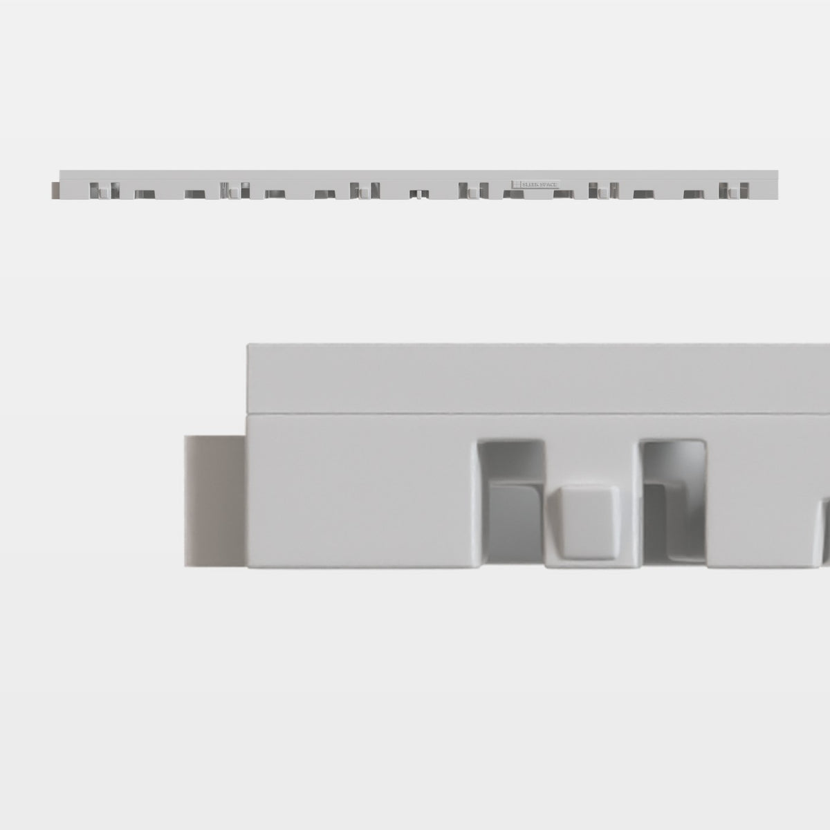 ULTRAFLUX tile in Glacier Grey, side on: 400 mm long and 18 mm tall
