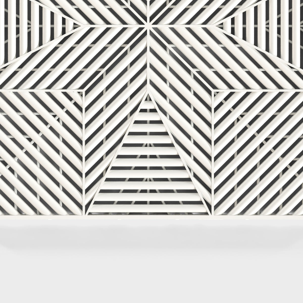 ULTRAFLUX tile in Alpine White: the star-pattern face from above