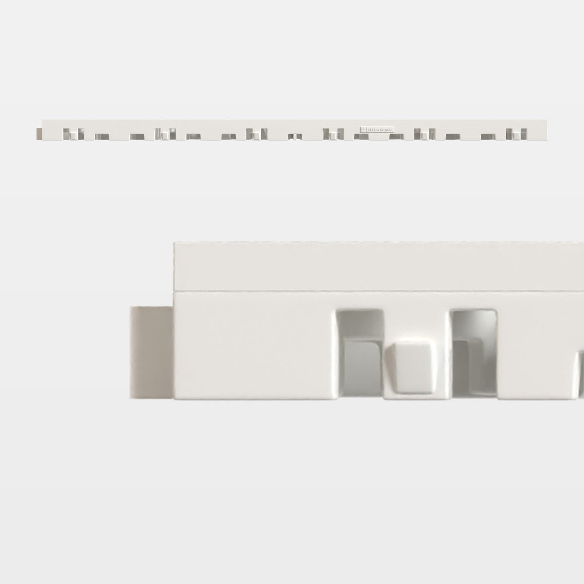 ULTRAFLUX tile in Alpine White, side on: 400 mm long and 18 mm tall