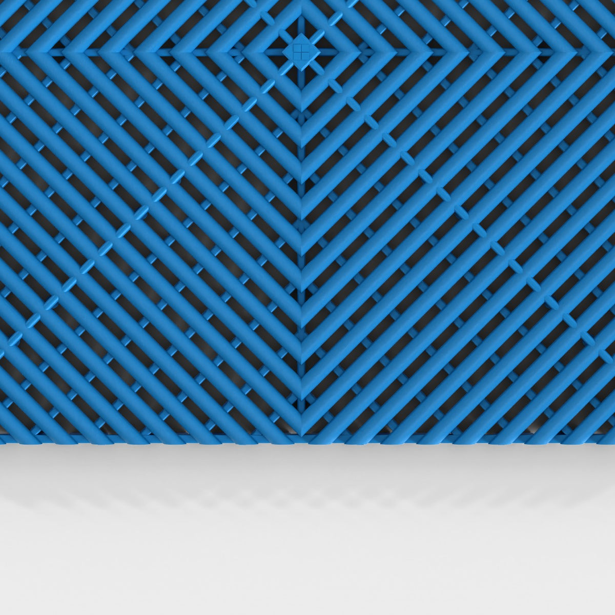 ULTRAGRID tile in Riviera Blue: the ribbed face from above