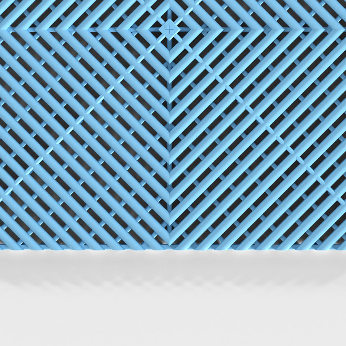 ULTRAGRID tile in Gulf Blue: the ribbed face from above