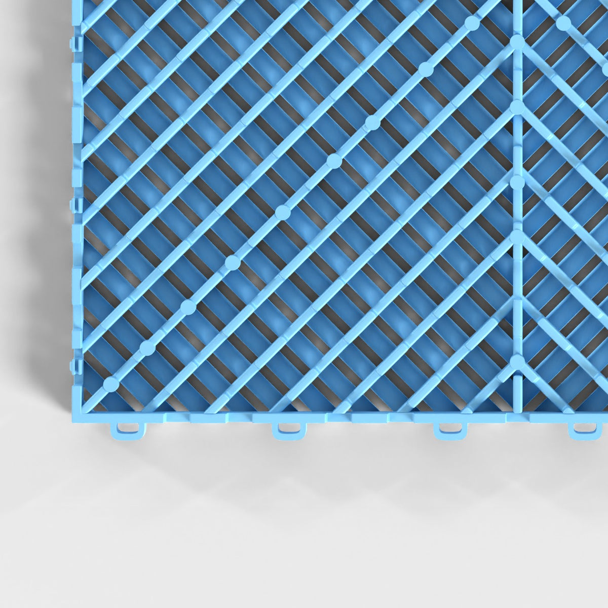 ULTRAGRID tile in Gulf Blue: one corner of the underside