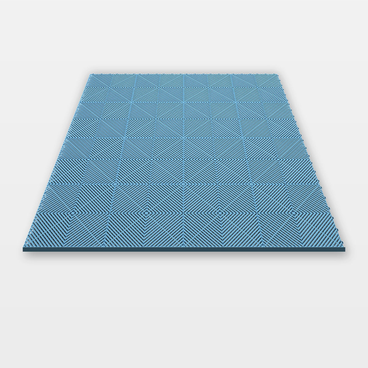 Sixteen ULTRAGRID tiles in Gulf Blue clicked together, 1.6 m wide