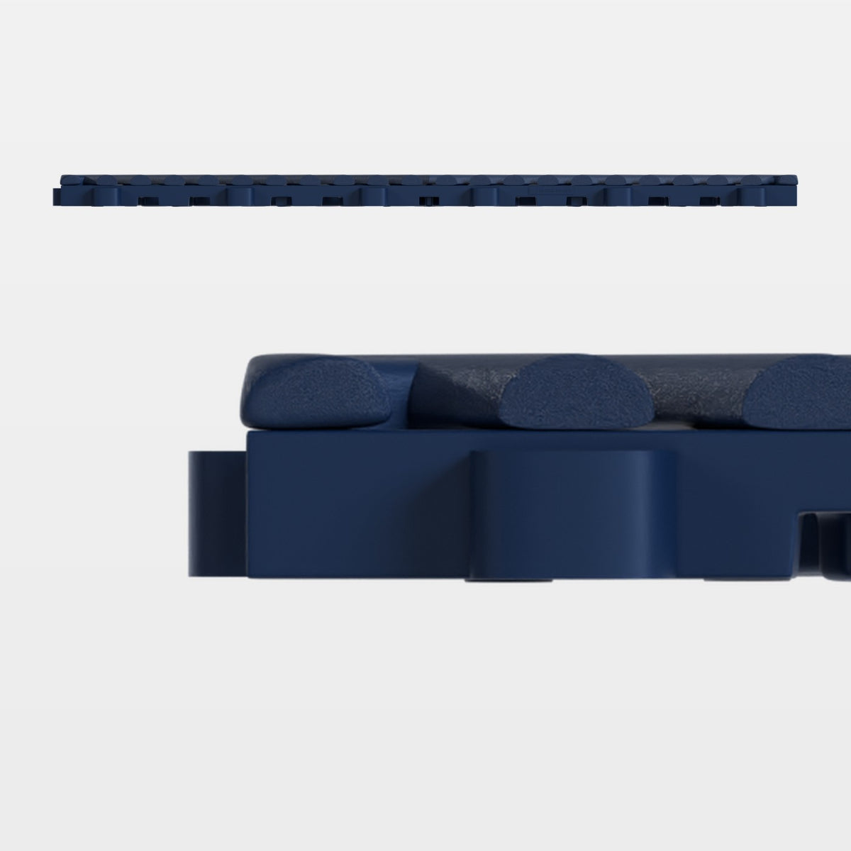 ULTRAGRID tile in Night Blue, side on: 400 mm long and 18 mm tall