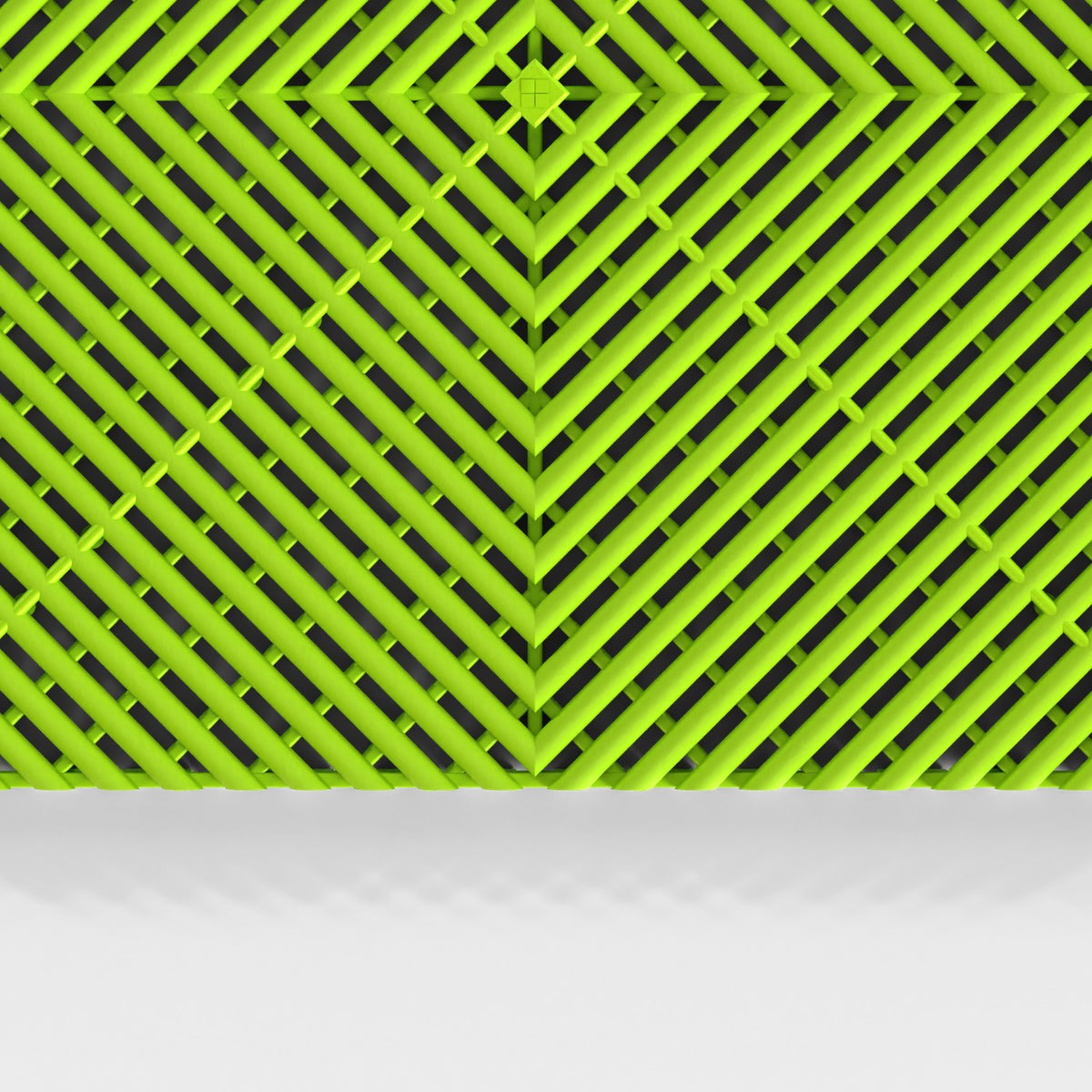 ULTRAGRID tile in Electric Green: the ribbed face from above