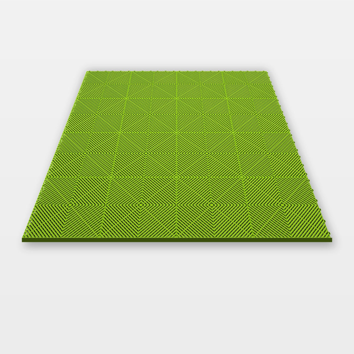 Sixteen ULTRAGRID tiles in Electric Green clicked together, 1.6 m wide