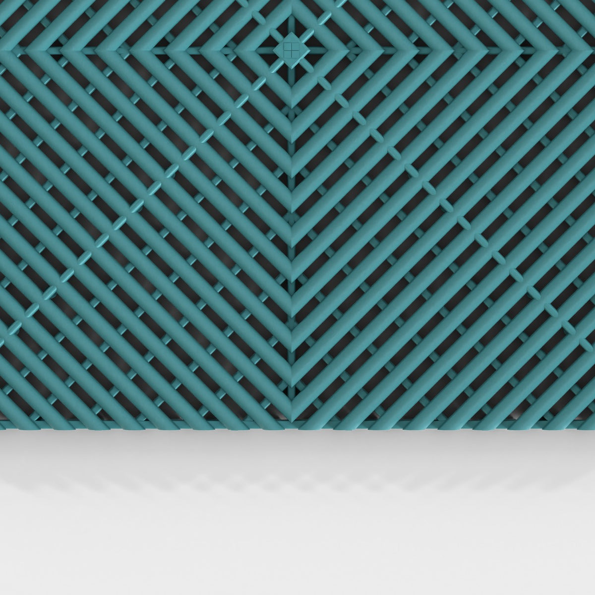 ULTRAGRID tile in Turbo Teal: the ribbed face from above
