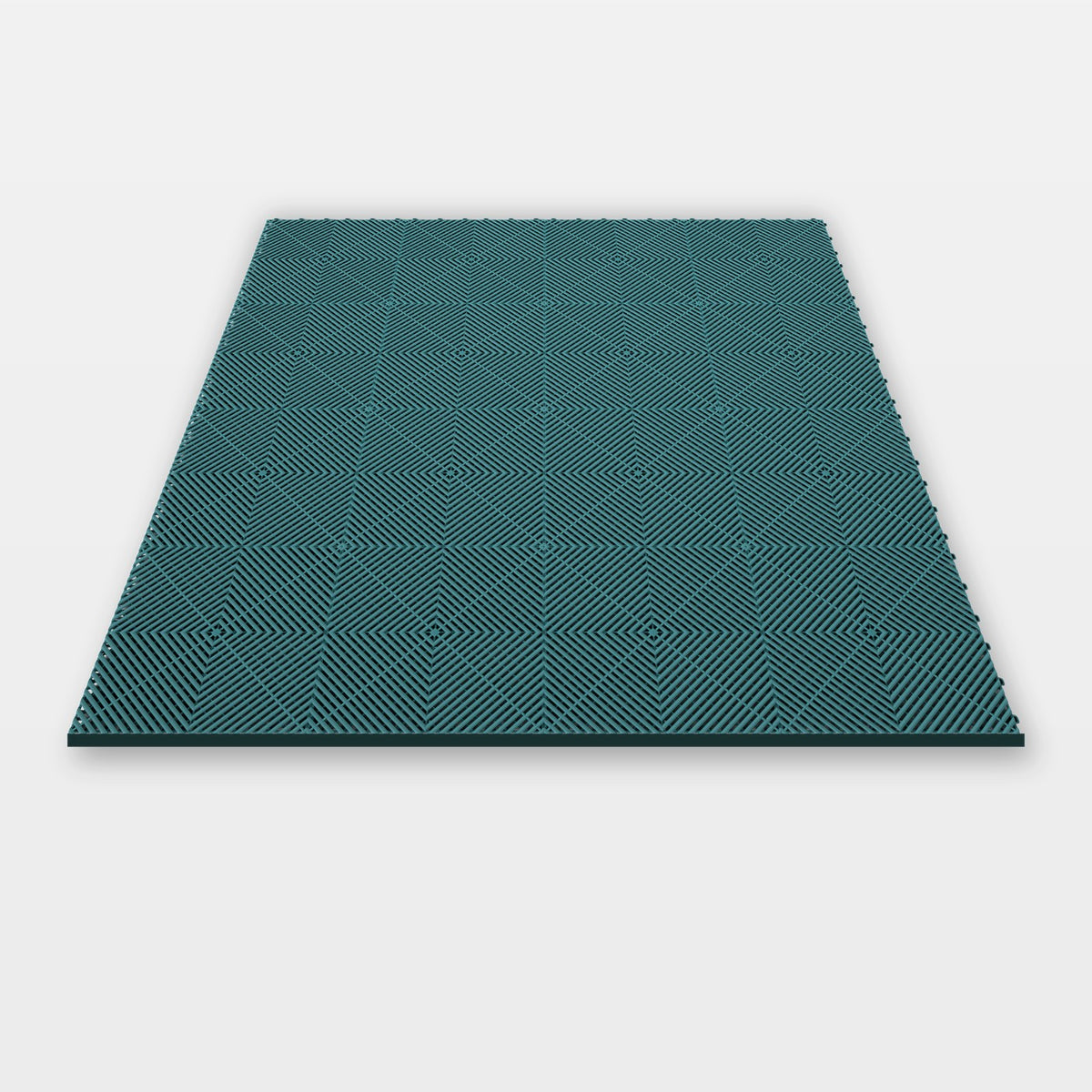 Sixteen ULTRAGRID tiles in Turbo Teal clicked together, 1.6 m wide