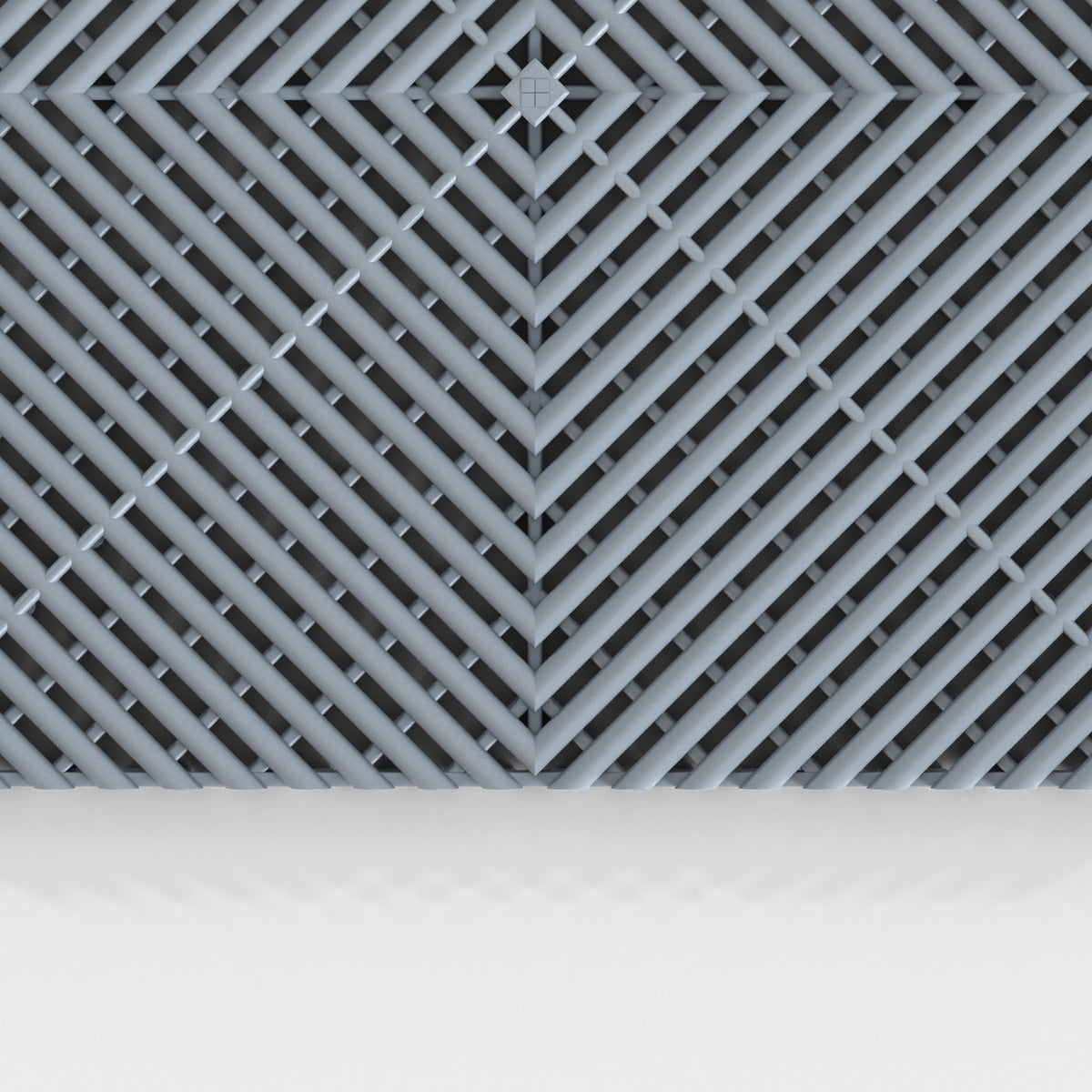 ULTRAGRID tile in Silver Grey: the ribbed face from above