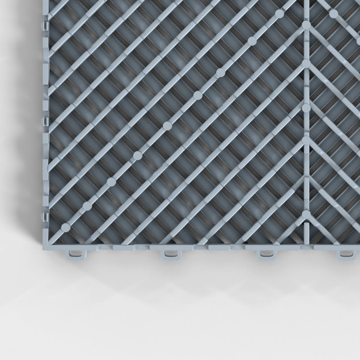 ULTRAGRID tile in Silver Grey: one corner of the underside