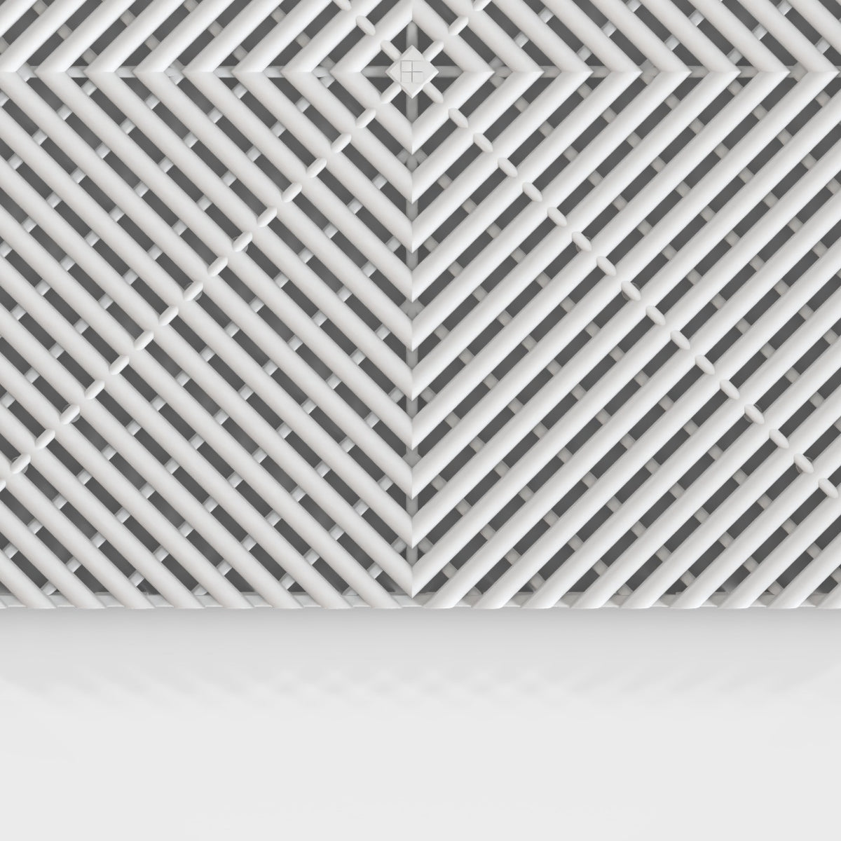 ULTRAGRID tile in Glacier Grey: the ribbed face from above