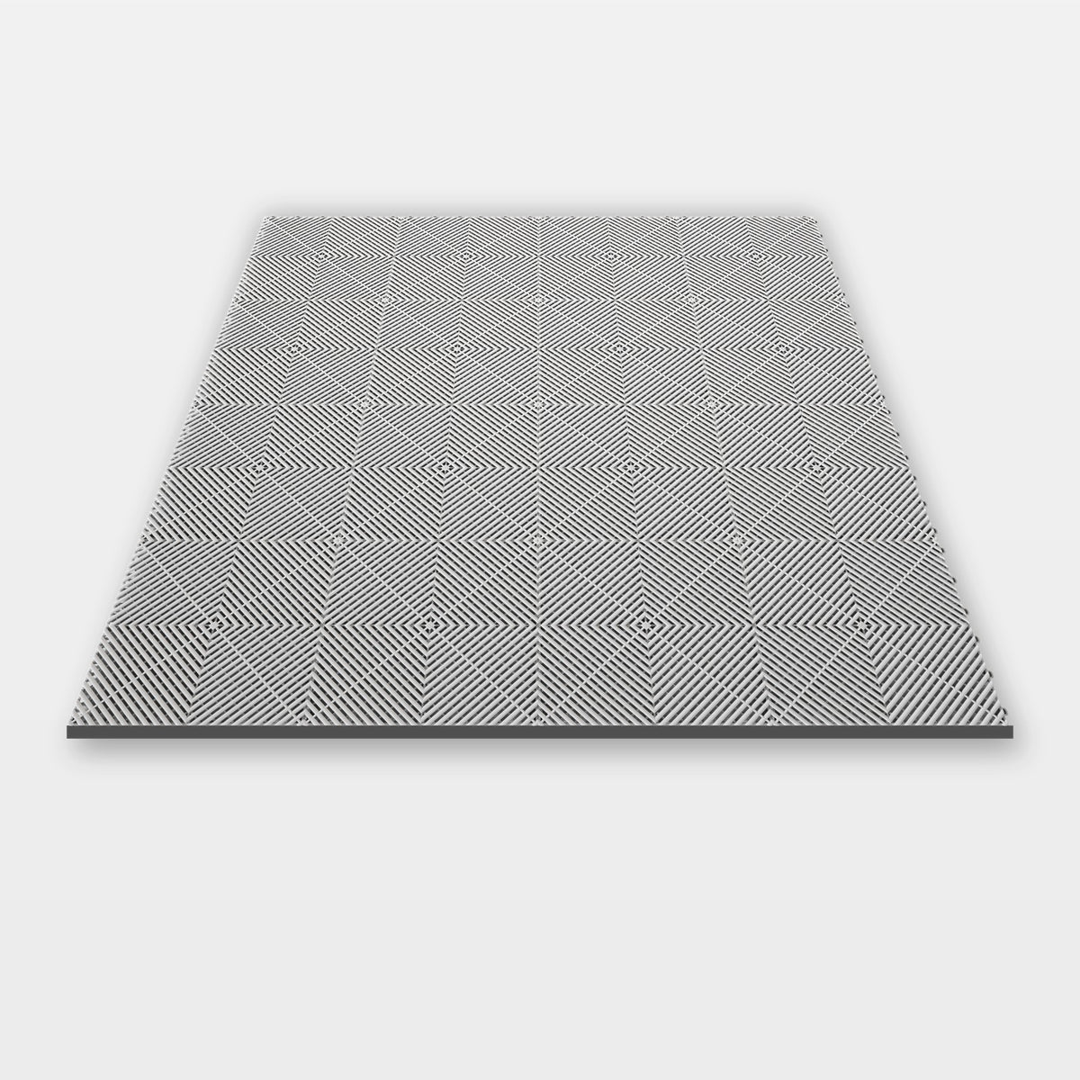 Sixteen ULTRAGRID tiles in Glacier Grey clicked together, 1.6 m wide