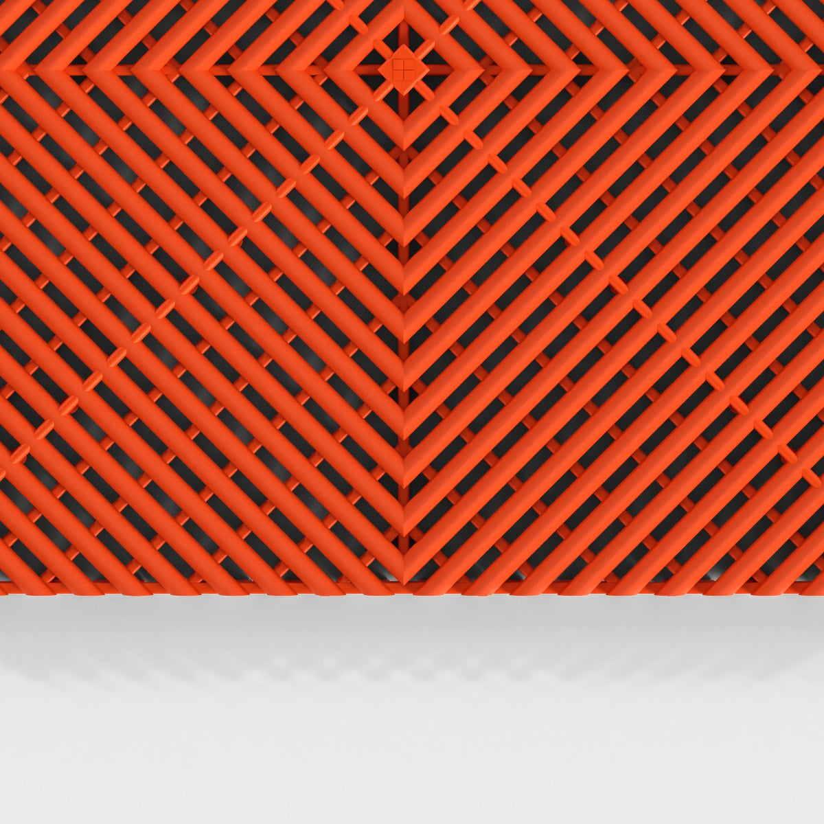 ULTRAGRID tile in Lava Orange: the ribbed face from above