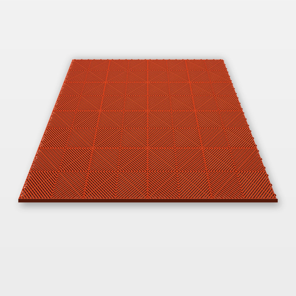 Sixteen ULTRAGRID tiles in Lava Orange clicked together, 1.6 m wide
