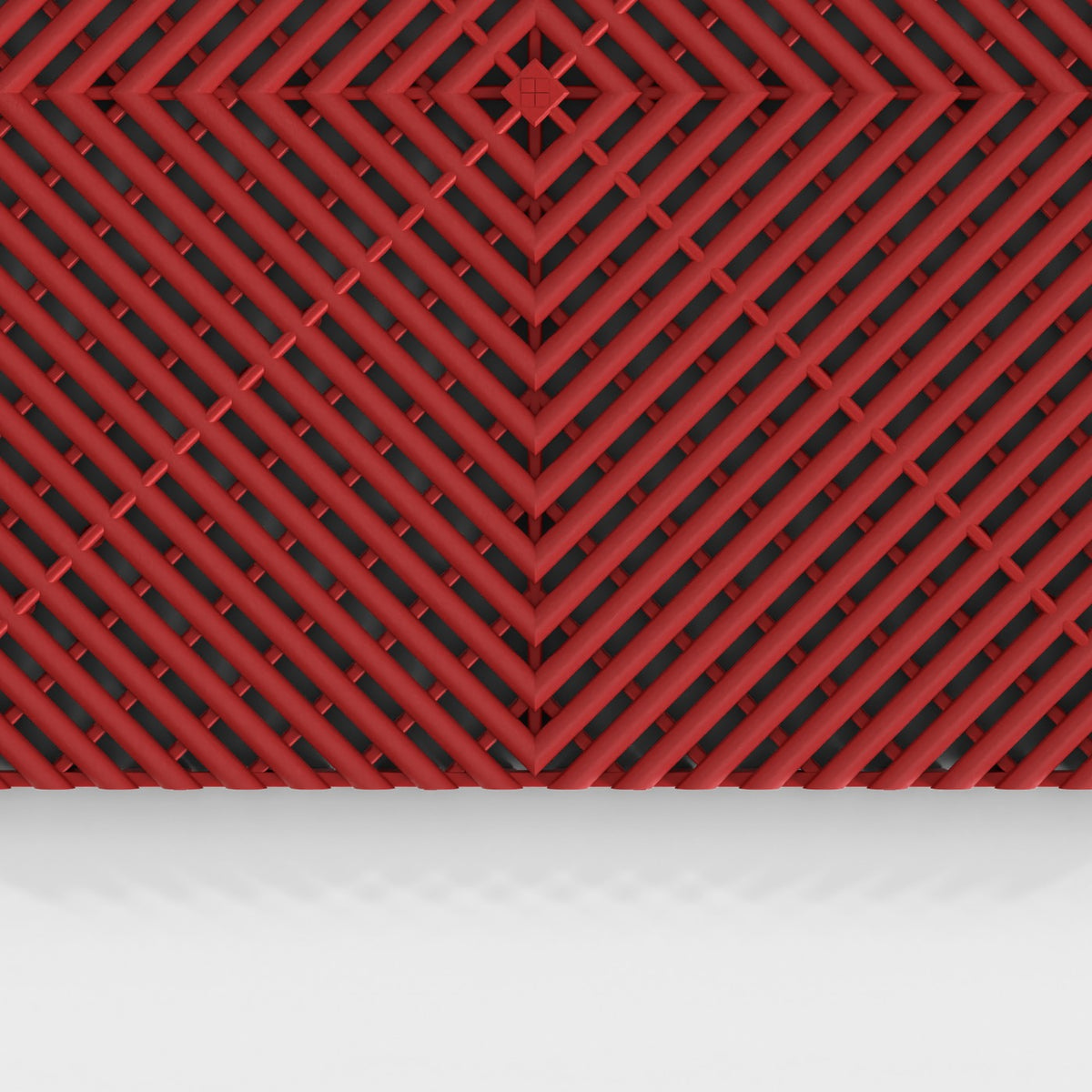 ULTRAGRID tile in Crimson Red: the ribbed face from above
