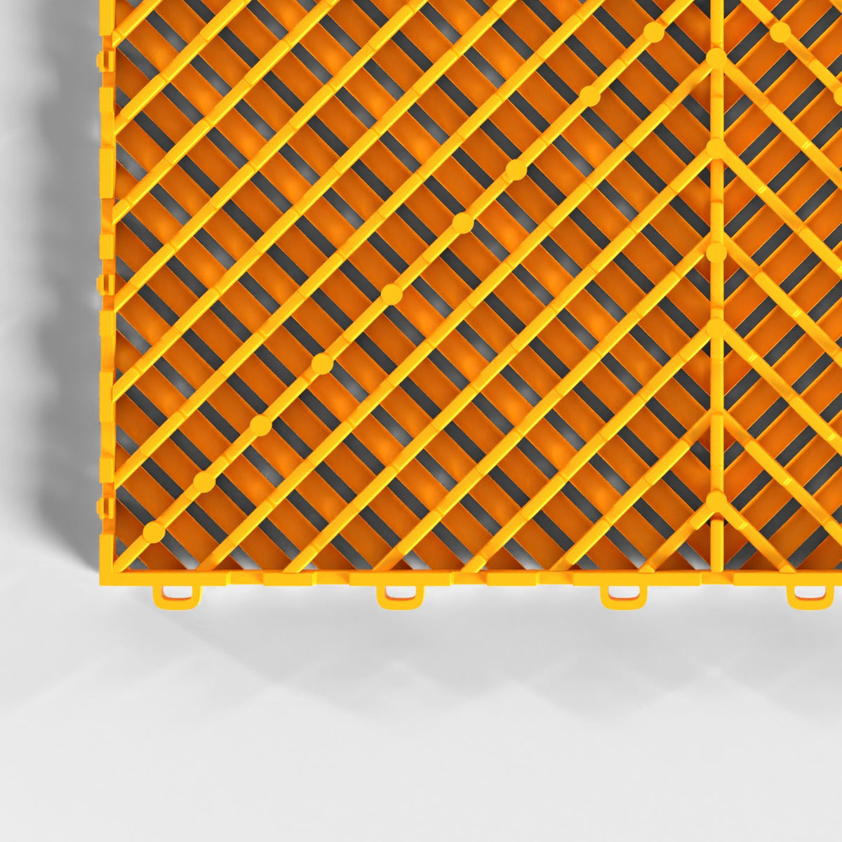 ULTRAGRID tile in Speed Yellow: one corner of the underside