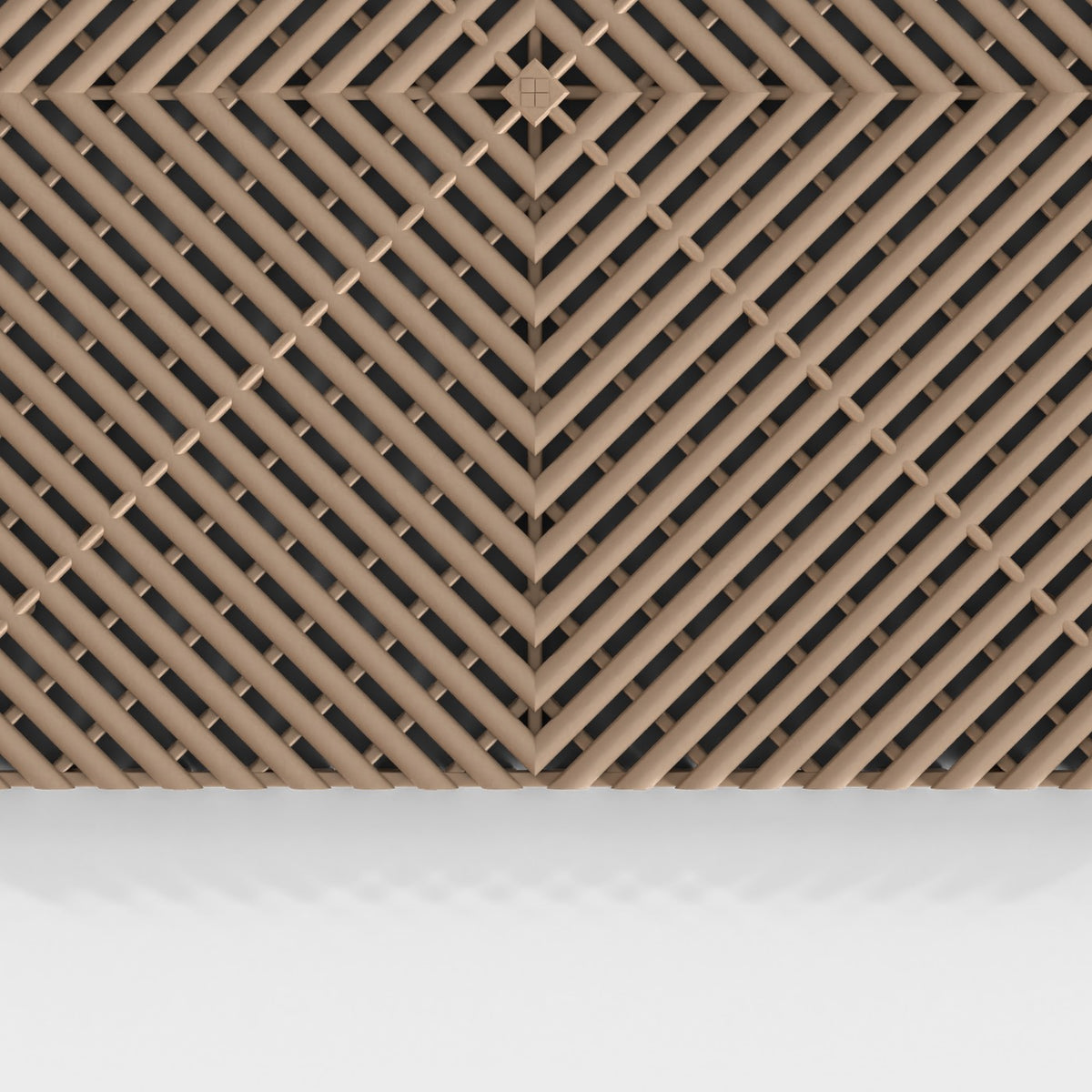 ULTRAGRID tile in Stone Beige: the ribbed face from above