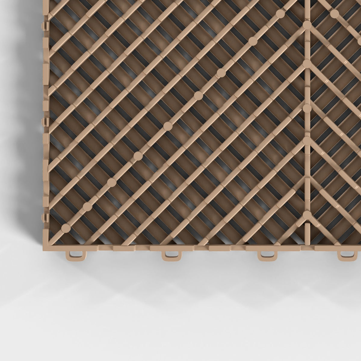 ULTRAGRID tile in Stone Beige: one corner of the underside