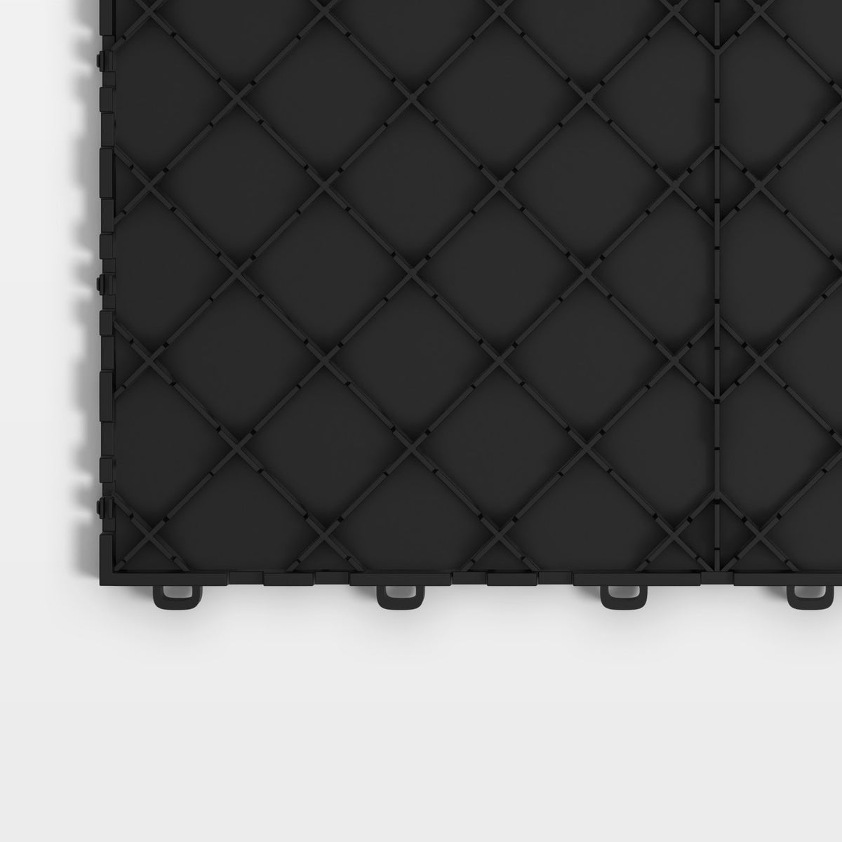 ULTRATONE tile in Jet Black: one corner of the underside