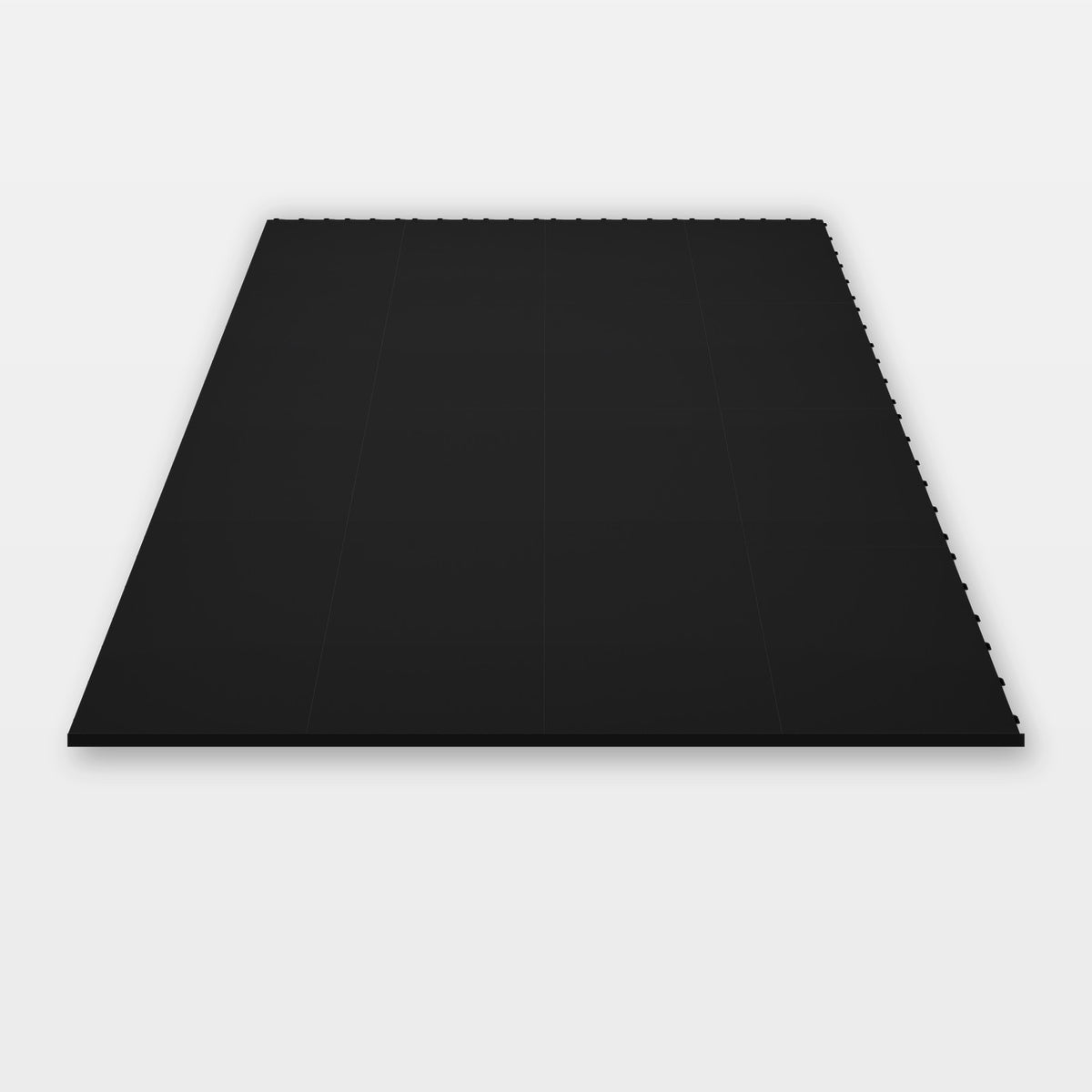 Sixteen ULTRATONE tiles in Jet Black clicked together, 1.6 m wide