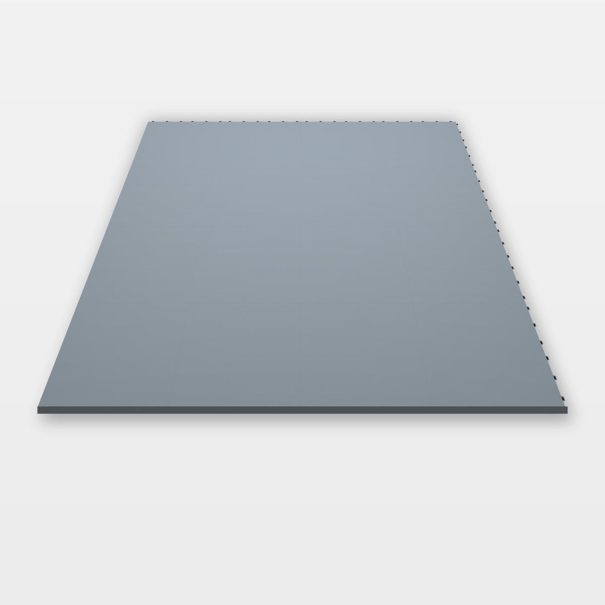 Sixteen ULTRATONE tiles in Silver Grey clicked together, 1.6 m wide